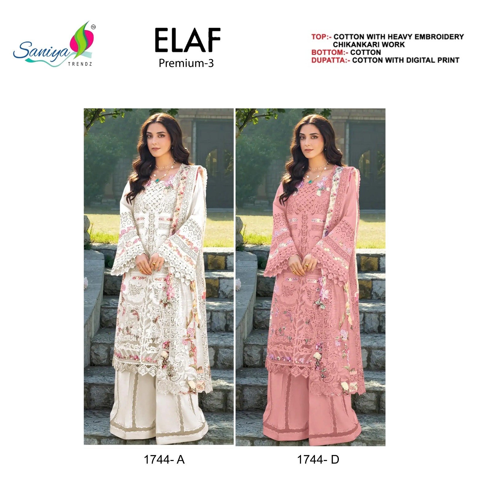 Cotton With Chikankari Embroidered - Image 5