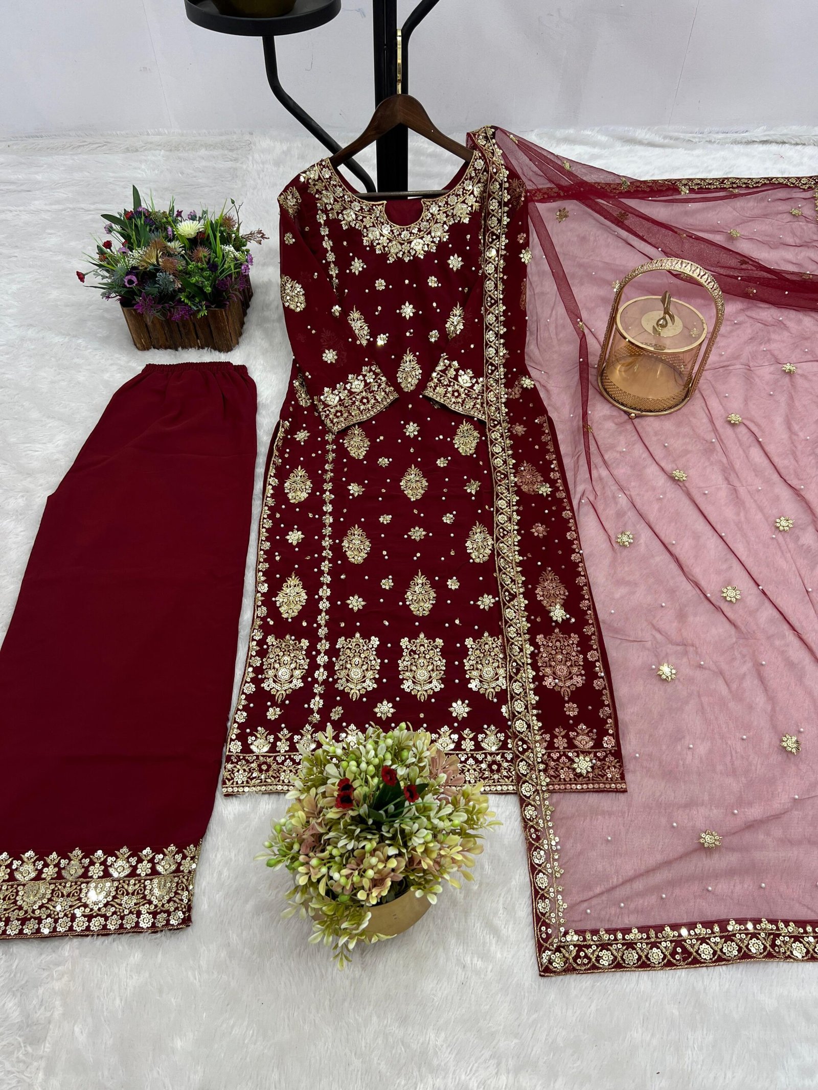 PRESENTING 3 PIECE STYLISH KURTI DUPATTA WITH BEAUTIFUL PLAZZO - Image 6