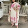 Pure Khadi Cotton Kurti With Pant With Beautiful Embroidery Work Duppata