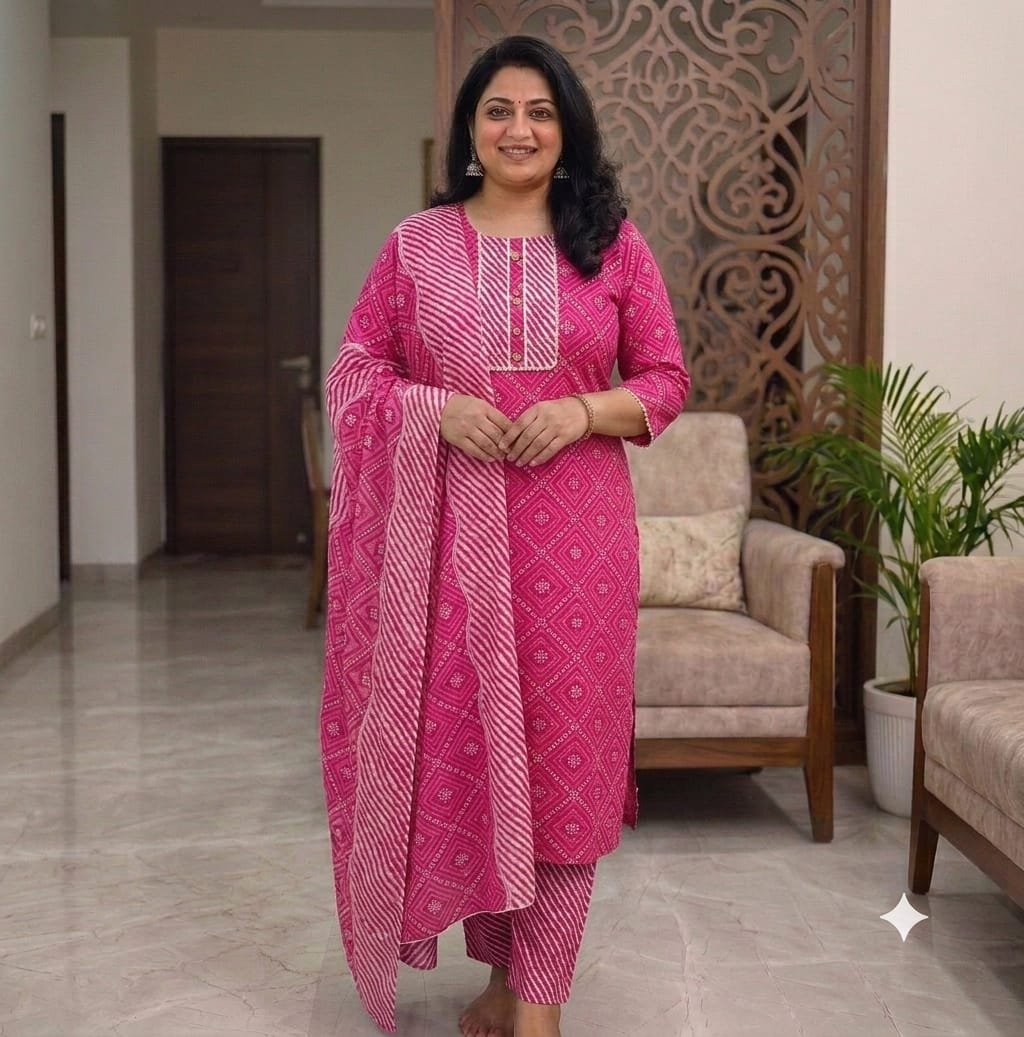PURE COTTON KURTI PENT WiTH DUPPATA