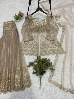 Alternative view of THIS SEASON WEAR OUR BEAUTIFUL AND HEAVY INDO-WESTERN FITS SEQUENCE EMBROIDERED TOP , PLAZZO WITH DUPATTA