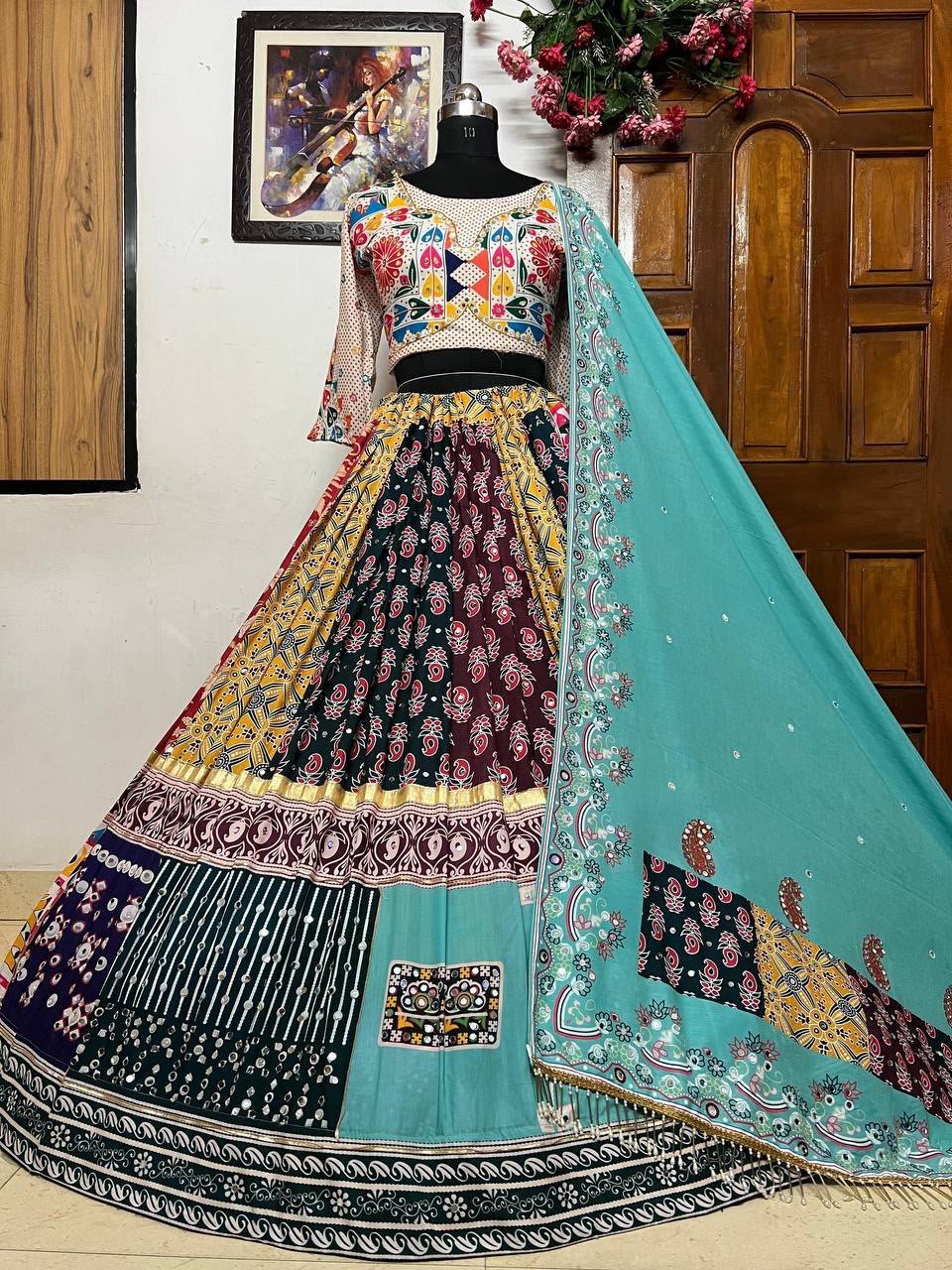 PRESENTING NEW NAVRATRI SPECIAL DESIGNER PRINTED LAHENGA CHOLI - Image 2