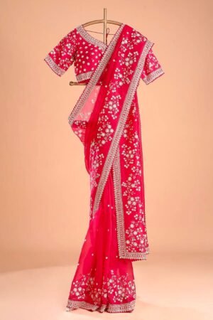Looking some one for this same colour beautiful Designer Saree on Tibby silk Febric with Thred & Sequnce work and Blouse on also Tibby Silk Febric With Thred & Sequnce work.