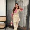 EXCLUSIVE AND TRENDY CO-ORD SET FOR WEDDING SEASON WITH MIRROR AND SEQUENCE EMBROIDERED TOP AND PLAZZO