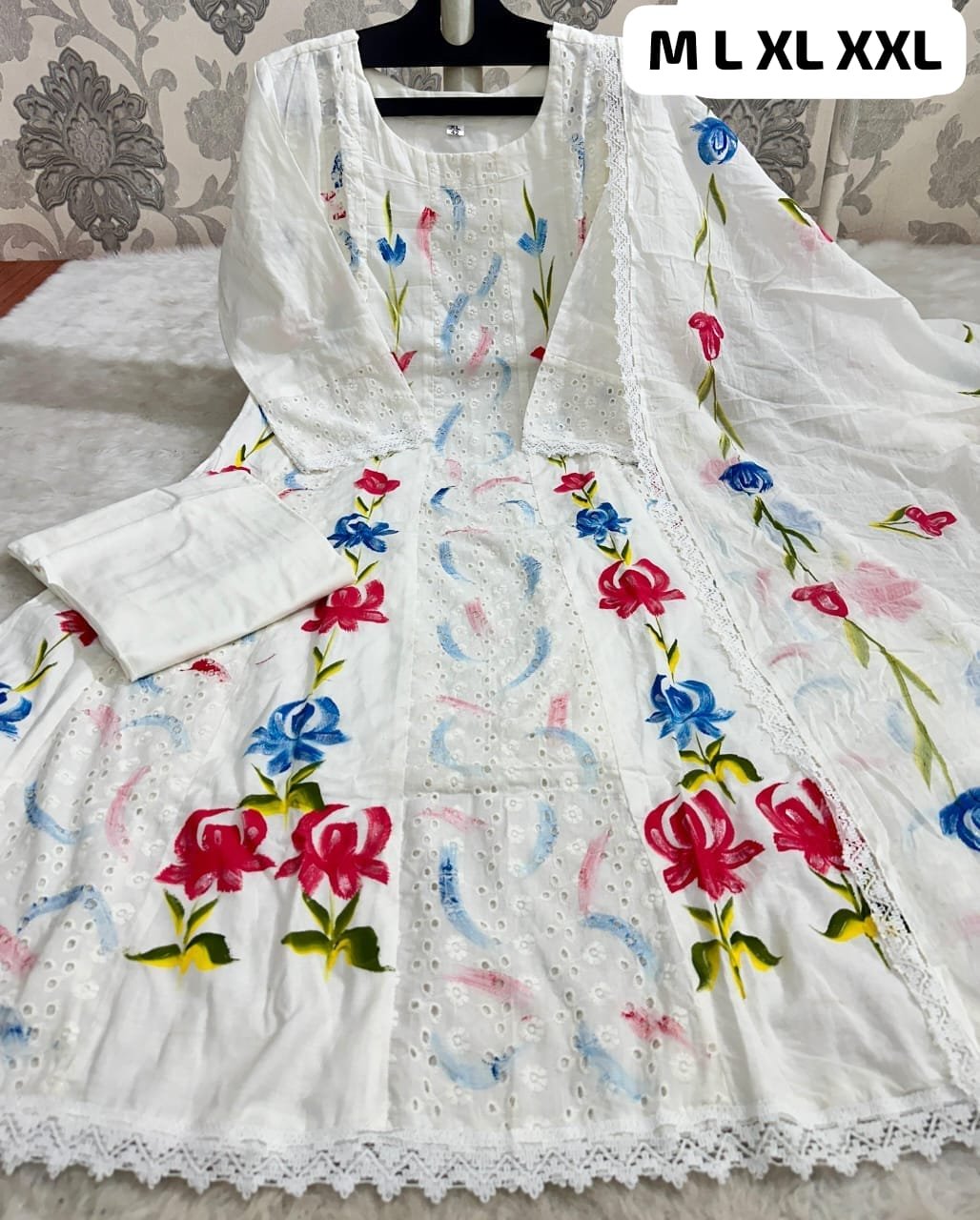 Anarkali chicken shifli work Hand-Painted cotton fabric specailly ethnic designed for you* - Image 2