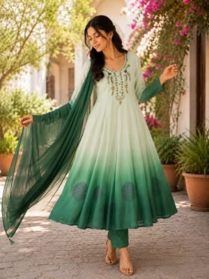 Launching New  Festival Special Đěsigner Special Premium Orange Chiffon 3 Piece Set