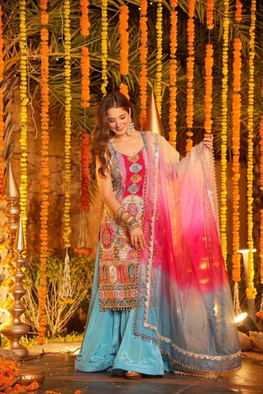 Rainbow Hued Heavy Wedding Kurta Set