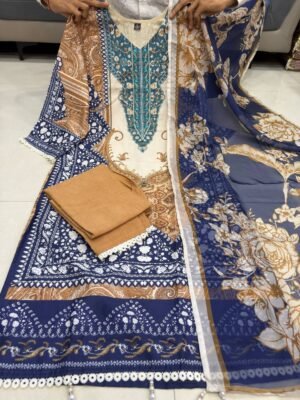 Alternative view of A graceful and stylish suit set crafted in soft Berry Silk fabric, designed to give a rich and elegant ethnic look.