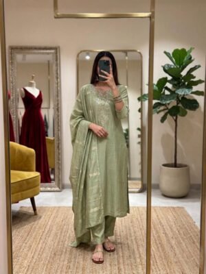 These  beautiful, classic three-piece ethnic suit sets.