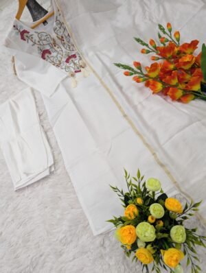Alternative view of WOMEN'S PURE VISCOSE CHANDERI KURTA SET'S