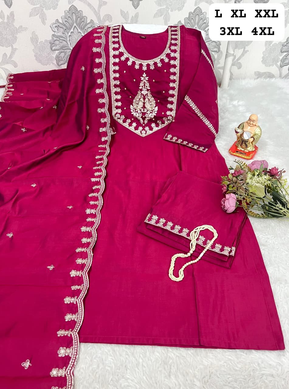 Upgrade your ethnic wardrobe with this beautiful Muslin fabric suit set in a classy Colorfull shade - Image 5