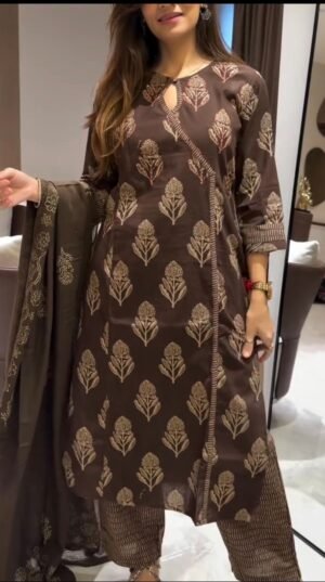 New straight  kurta 3 pcs set  plazo set with new style in machin