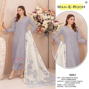 Fox Georgette with Heavy Embroidered Boring work + Khatli Work