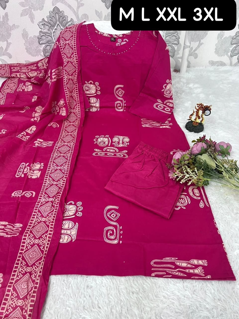 New Arrival: Premium Dabu Cotton 3-Piece Suit Set - Image 3