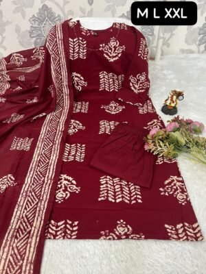 Alternative view of New Arrival: Premium Dabu Cotton 3-Piece Suit Set