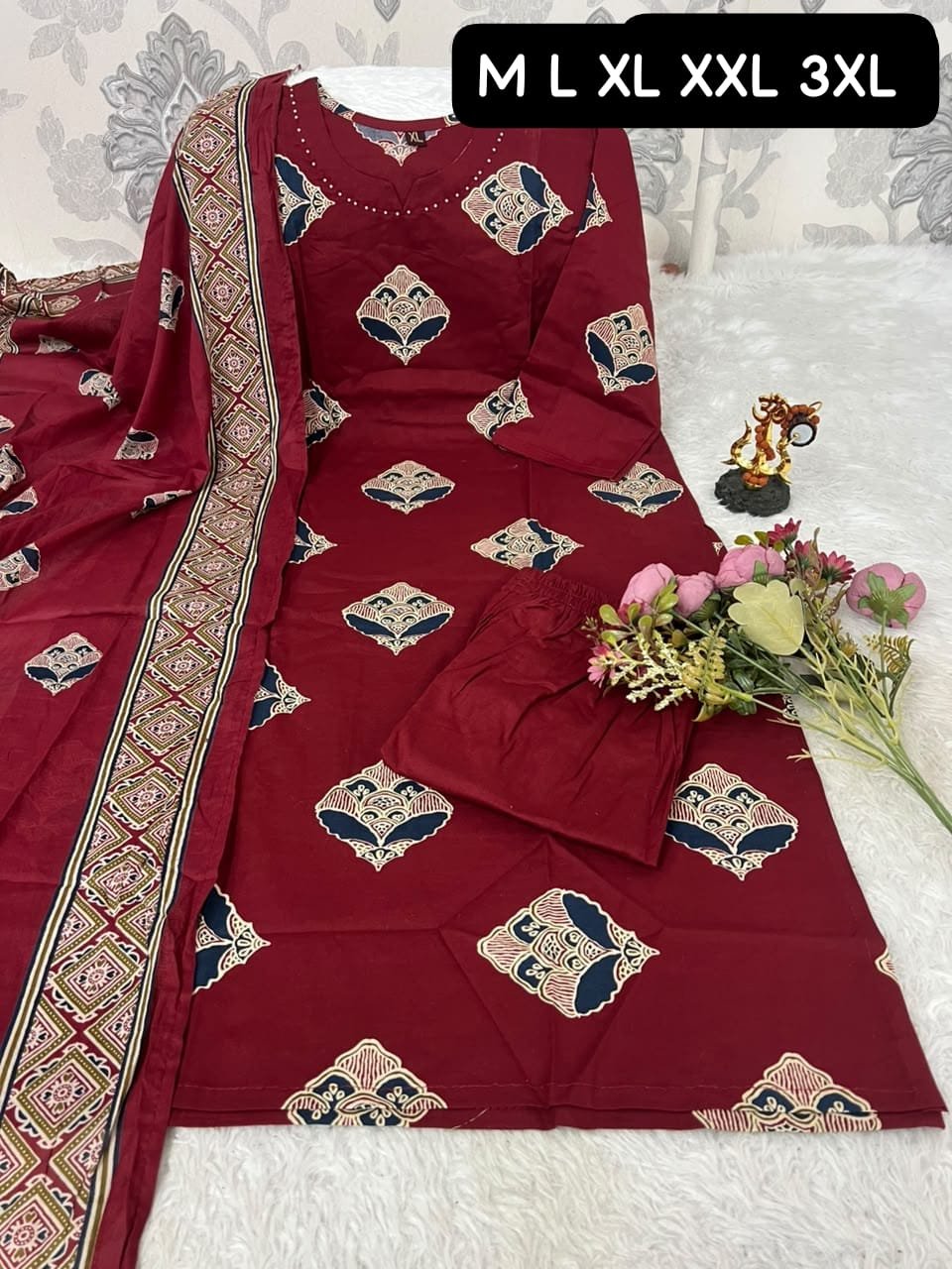 New Arrival: Premium Dabu Cotton 3-Piece Suit Set - Image 7