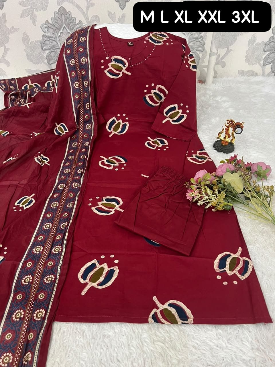 New Arrival: Premium Dabu Cotton 3-Piece Suit Set - Image 9