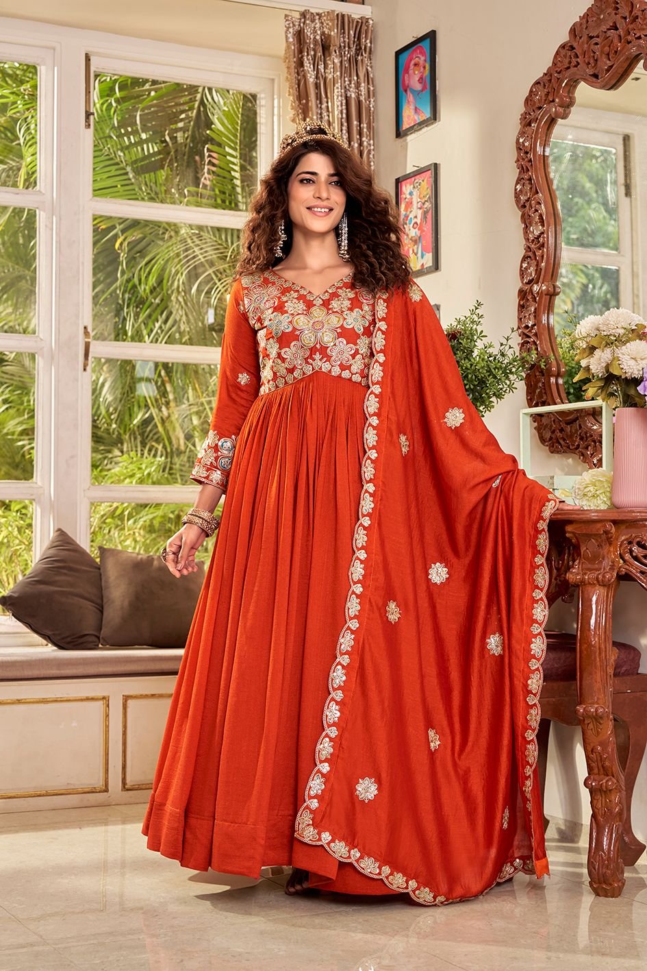 AK Creation is Launching New Festival Long Gown & Duptta