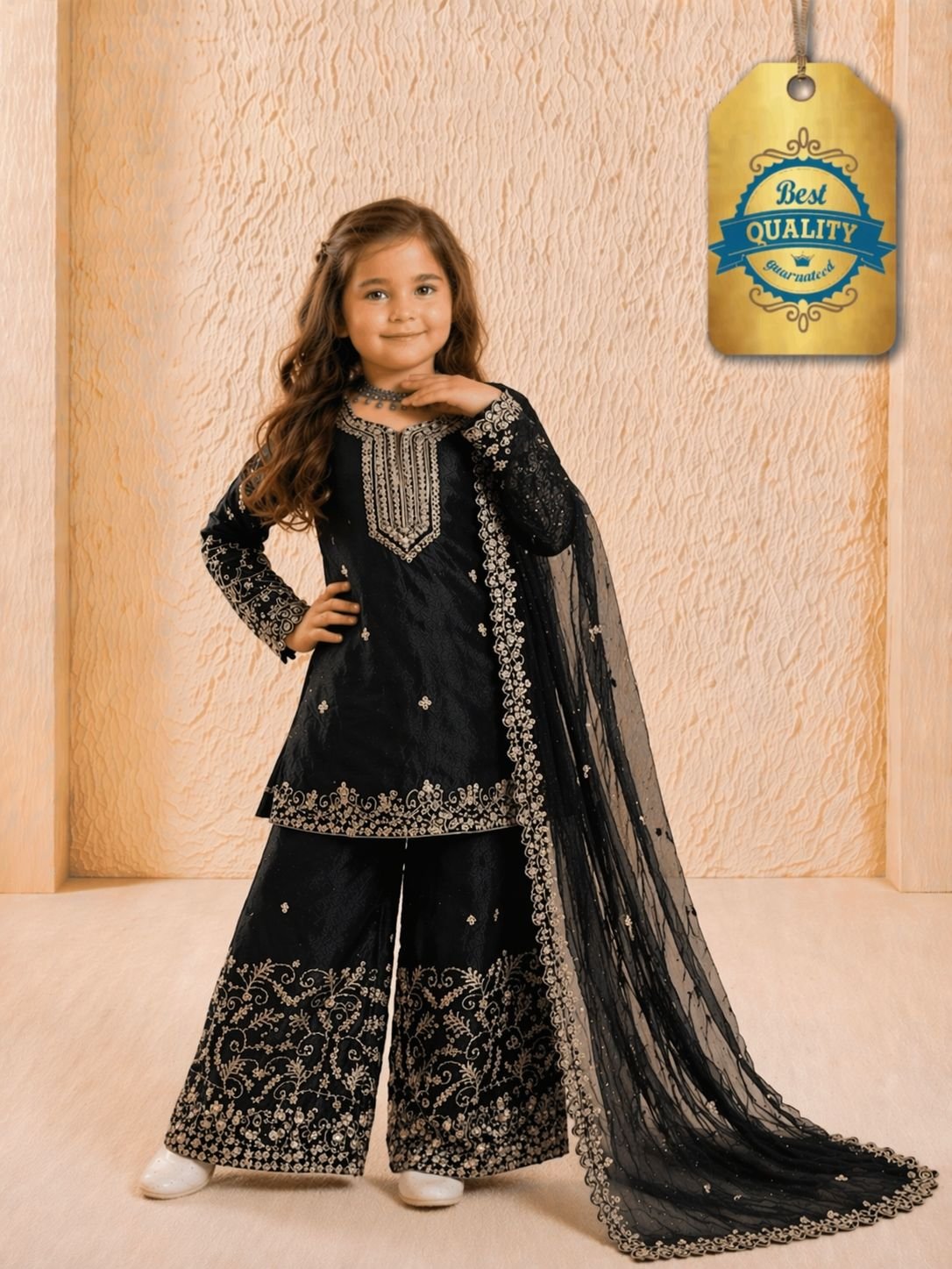 Trending Launching New Đěsigner Party Wear Look Heavy Pure GMY SILK Top Sharara & Dupatta Set - Image 3
