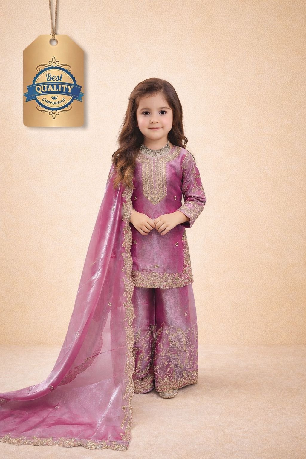 Trending Launching New Đěsigner Party Wear Look Heavy Pure GMY SILK Top Sharara & Dupatta Set - Image 4