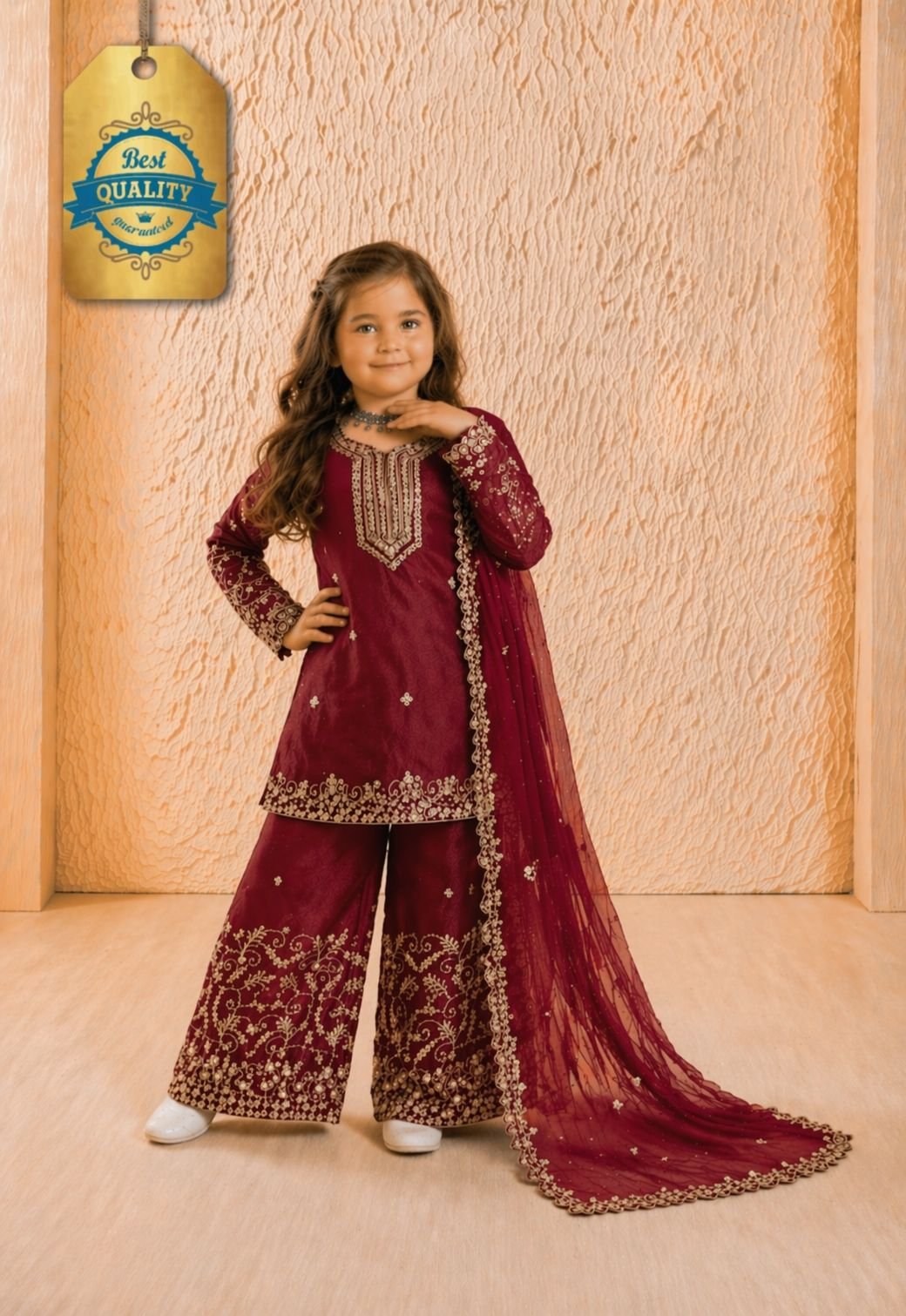 Trending Launching New Đěsigner Party Wear Look Heavy Pure GMY SILK Top Sharara & Dupatta Set