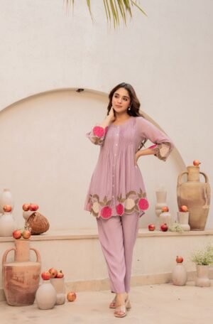 This Pair made Chanderi silk With Attractive Goergeous Embroidered Work