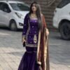 AK-Series New Designer Party Top Pallazo & Dupatta Set