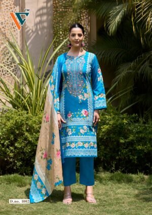 Alternative view of Cotton Karachi Print with Kasmiri Neck Work & Swarovski Diamond ‎‎‎‎‎-‎‎ 2.50‎‎‎‎ mts