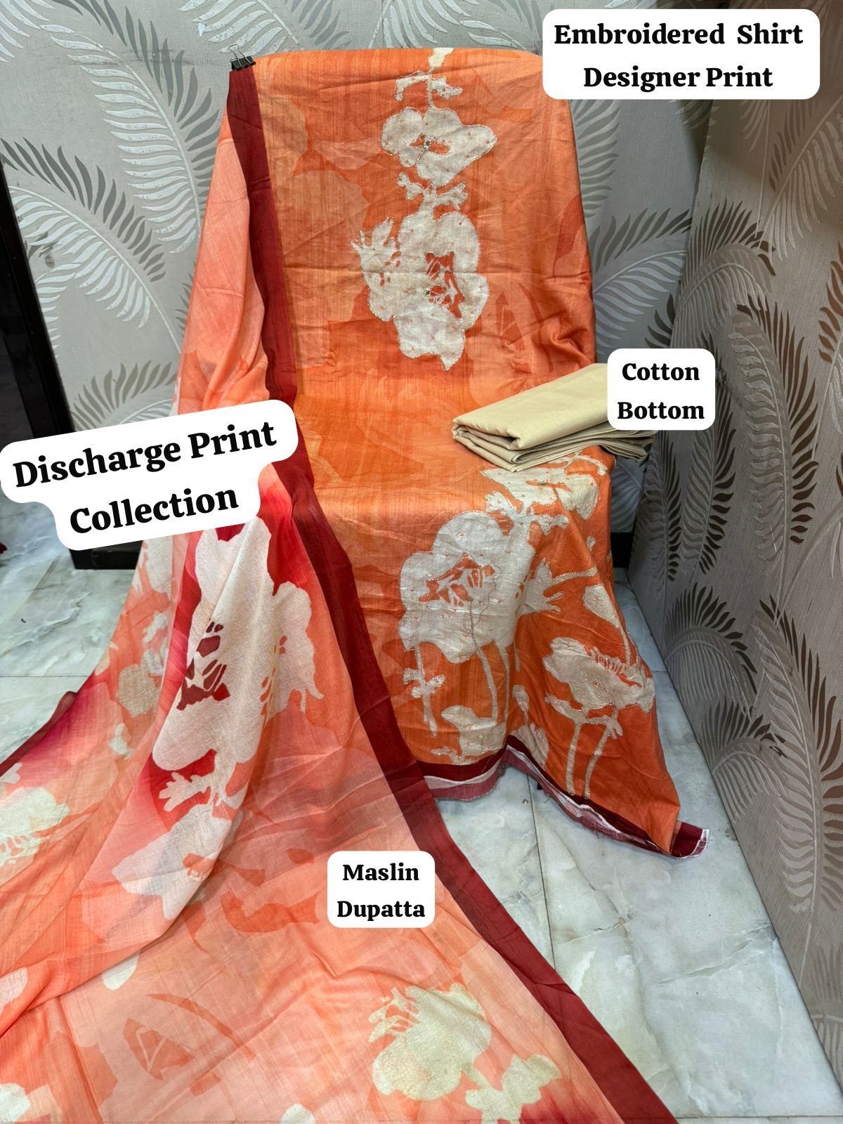 EXCLUSIVE DISCHARGE PRINT EMBROIDERED MAL DUPATTA COLLECTION - Image 4