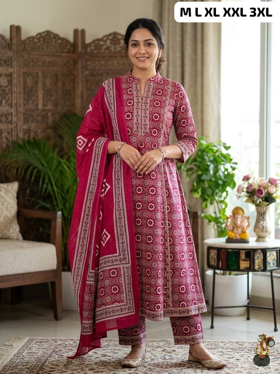 NEW ARRIVAL:The Royal Ajrakh Palazzo Set