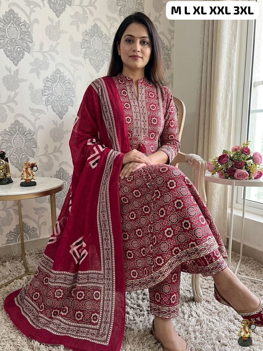 NEW ARRIVAL:The Royal Ajrakh Palazzo Set - Image 2