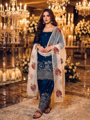 Launching New  Đěsigner Party Wear Look Pur Fendi Silk Top & Farshi Palazzo With Dupatta set
