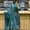 Beautiful Summer Special Heavy Pintex Work Aline Style Kurta 3 pcs set with new style_
