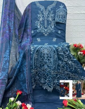 Alternative view of Cotton With Chikankari Embroidered Dupatta :- Maslin Print