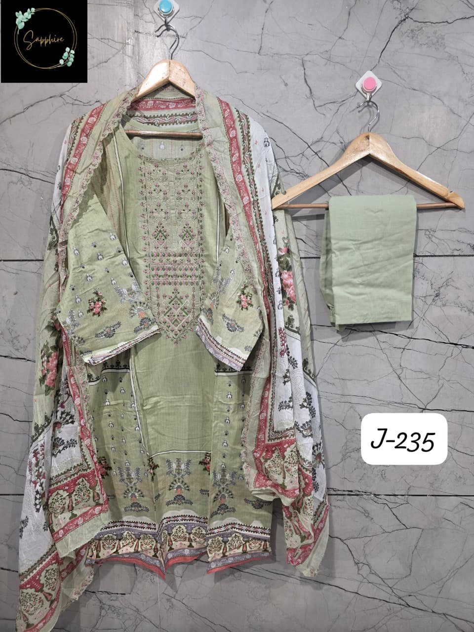READYMADE LAWN SUITS WITH HEAVY EMBROIDERY & CUTWORK DUPATTA - Image 3