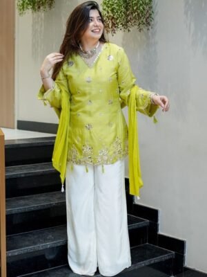 Today We Are Launching Party Wear Top With Palazzo and Dupatta set Readymade Collection