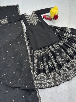Alternative view of AK Fashion is Launching Embroidered Lehenga top dupatta