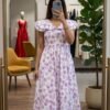 Embrace effortless charm with this romantic floral midi dress