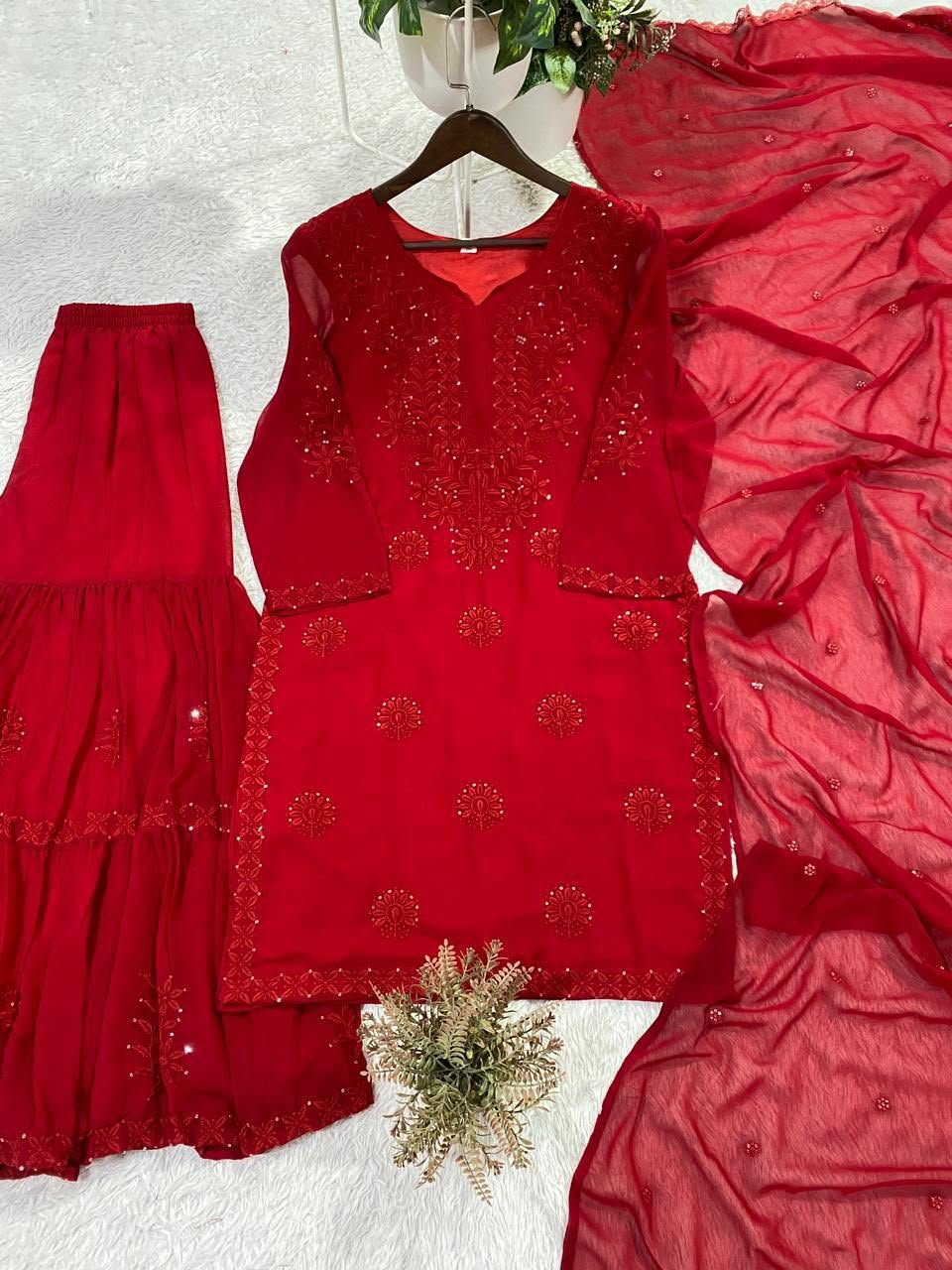 PERFECT FOR PARTY AND WEDDING OUR DESIGNER WEAR SEQUENCE EMBROIDERED SARARA PAIR - Image 2