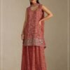 Faux Georgette Digital Print with Heavy Embroidered 3mm & 7mm Sequence & Zari Work