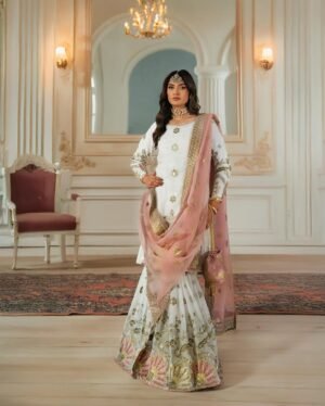 Presenting  New Designer Party Wear Look Top-Plazzo and Dupatta With Heavy Embroidery Work