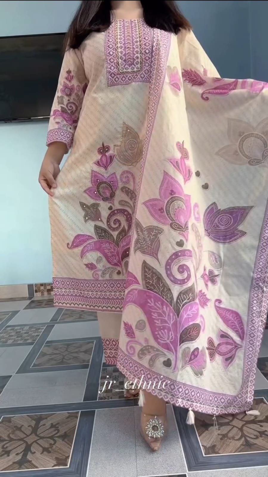 *Elevate your everyday style with this elegant floral printed cotton suit set. Crafted from soft, breathable premium cotton, it’s perfect for daily wear, office, casual outings, and festive occasions.^