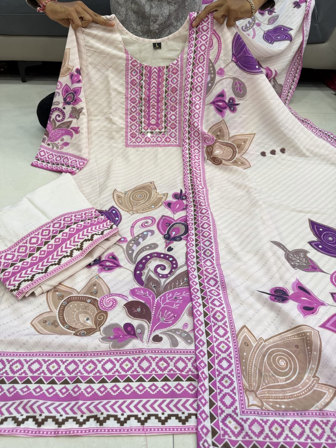 *Elevate your everyday style with this elegant floral printed cotton suit set. Crafted from soft, breathable premium cotton, it’s perfect for daily wear, office, casual outings, and festive occasions.^ - Image 2
