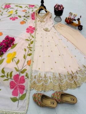 Alternative view of AK-Series New Designer Party Gown Pent & Dupatta Set