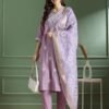 Roman Silk with Beautiful Embroidery With cotton tread Work