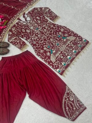 Alternative view of Launching New Designer Party Wear Look Top ,Dhoti Salwar and Dupatta