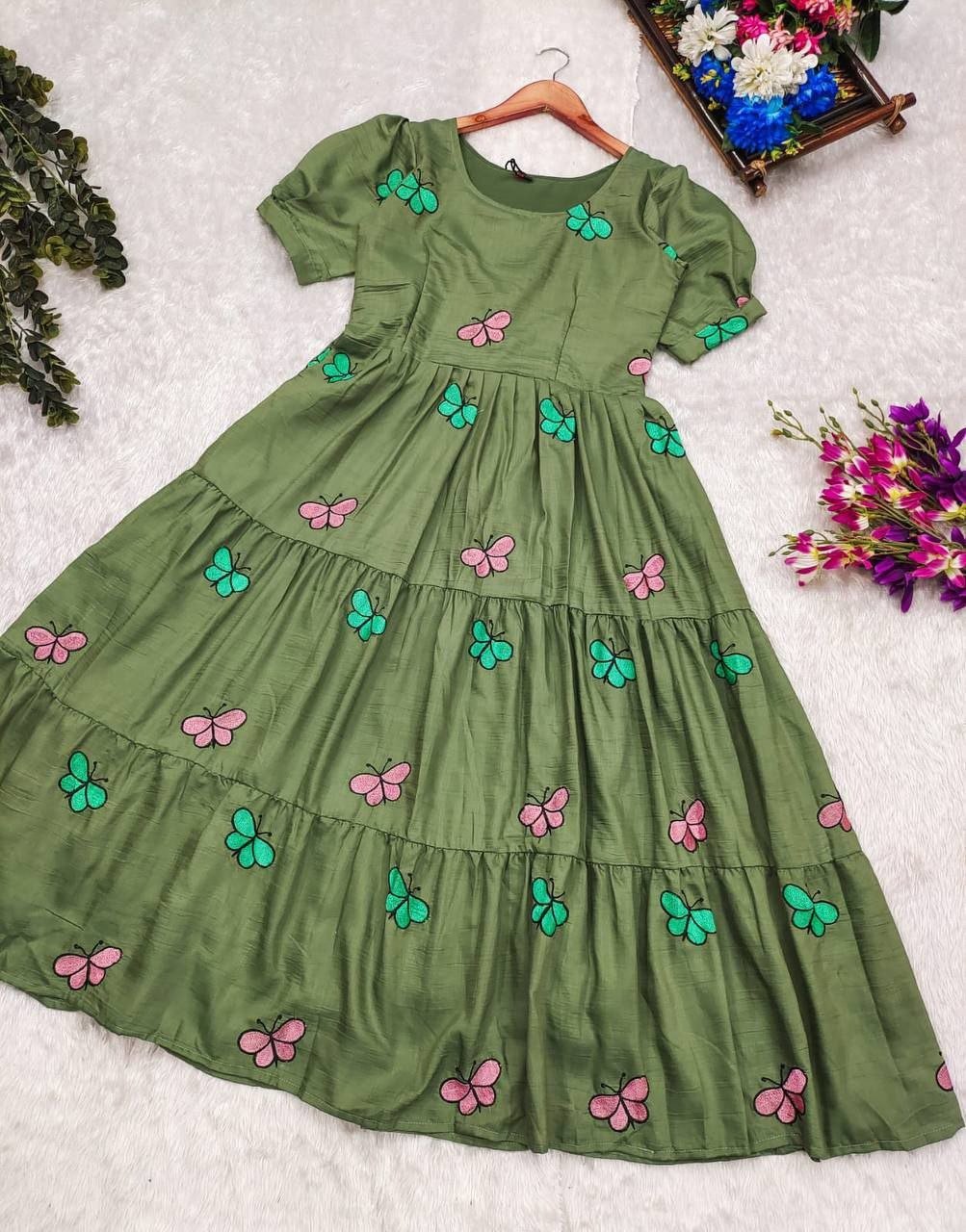 here presenting you a beautiful Summer maxi for the upcoming season with beautiful butterfly All Over - Image 2