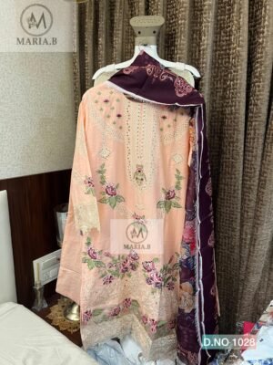 CHIKANKARI COTTON STITCHED (INNER STITCHED) WITH STITCHED COTTON BOTTOM WITH TABBY SILK DUPATTA
