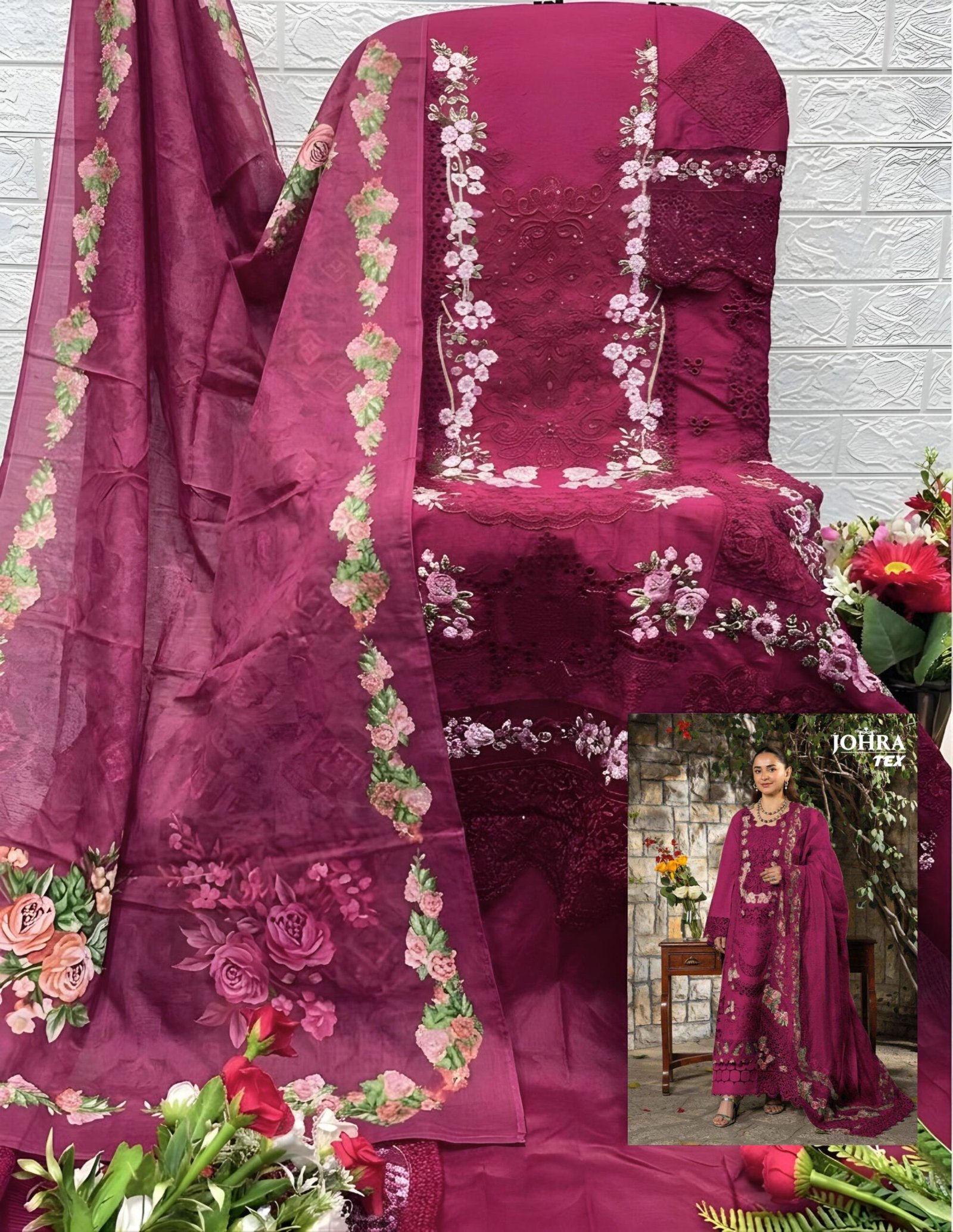 CAMBRIC COTTON WITH HEAVY EMBROIDERY WORK - Image 2