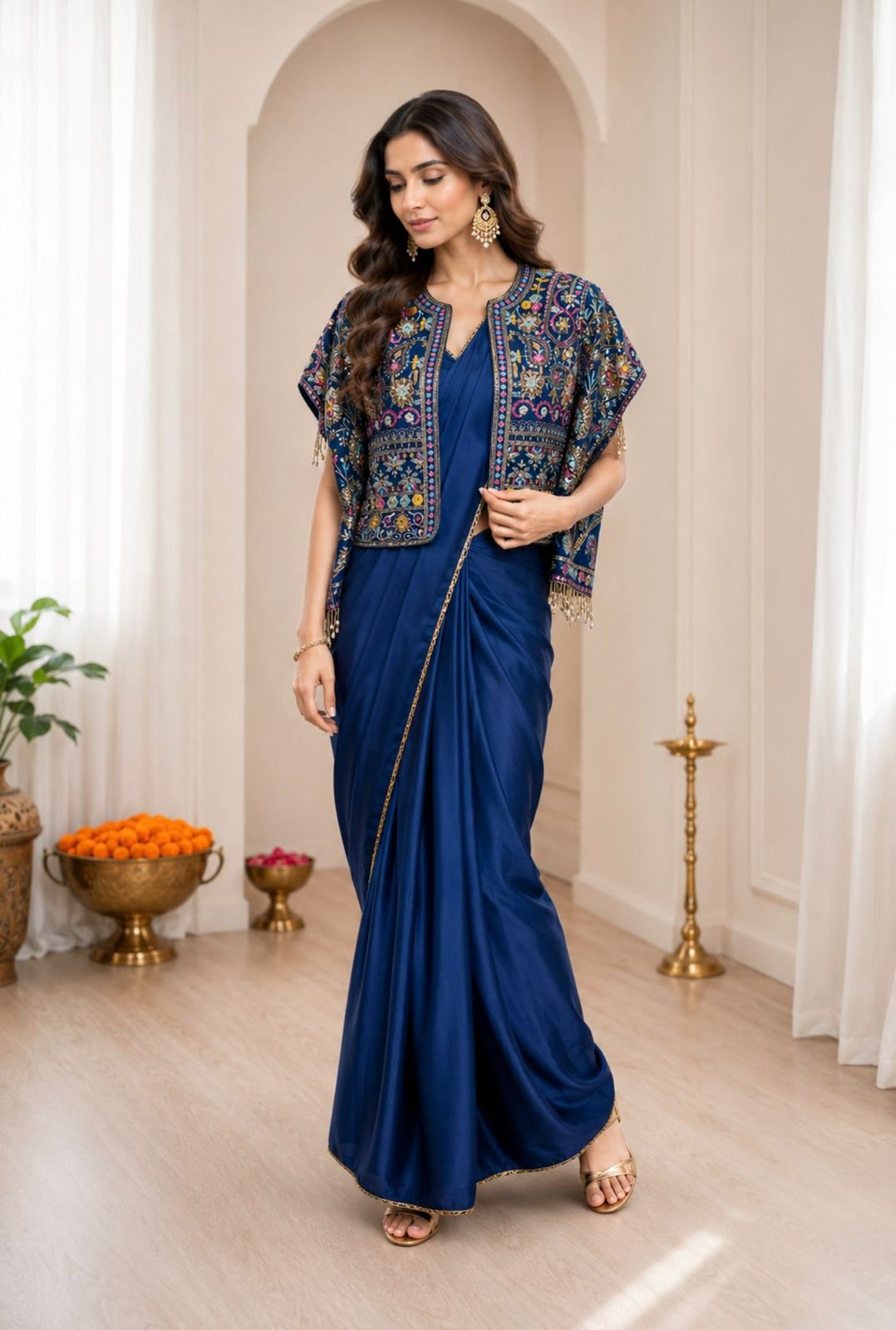 Experience effortless luxury with this premium ready-to-wear saree. Expertly tailored with precise pleats and a refined finish, it delivers a sophisticated look without compromising comfort.